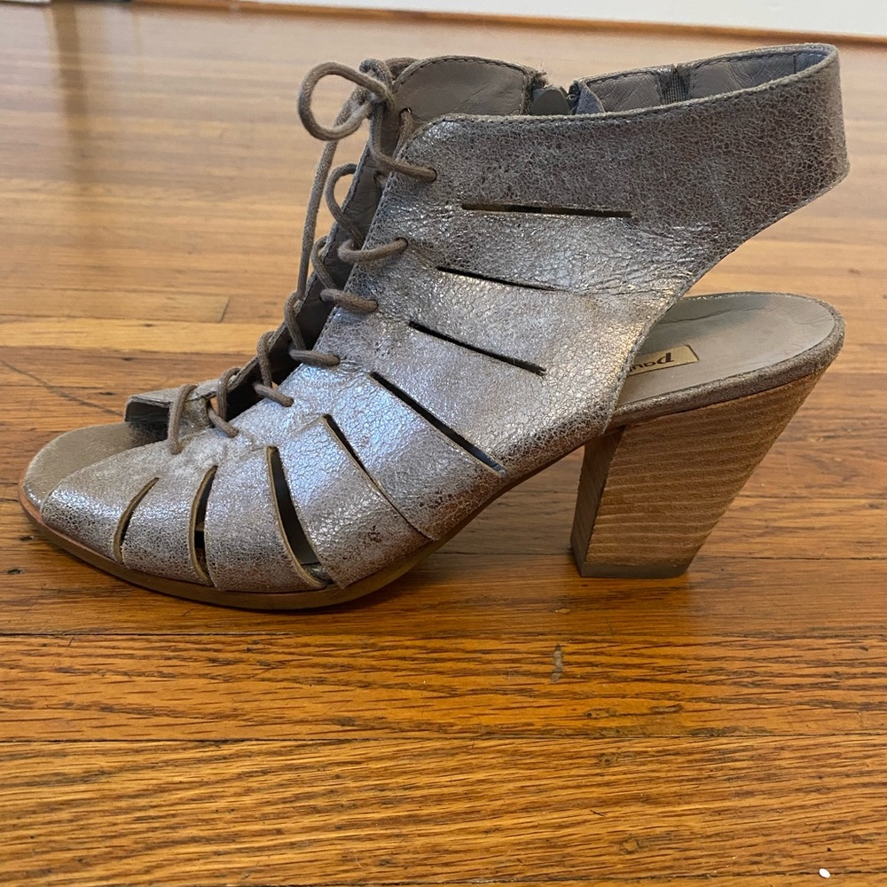 Paul Green Cosmo Metallic Peep-toe Booties